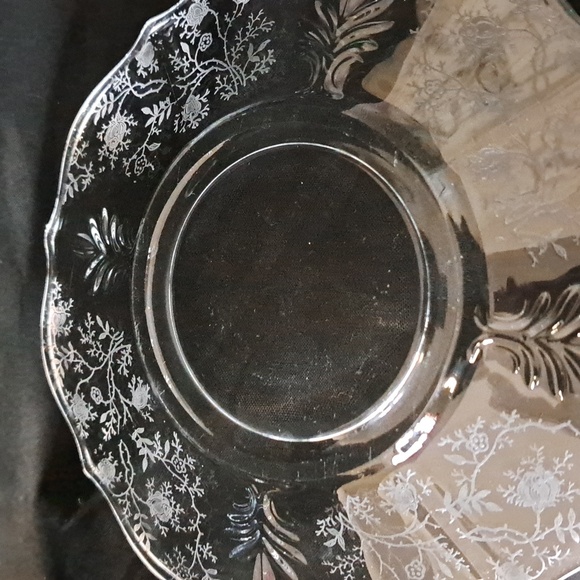 Fostoria "Chintz" Mayonaise Bowl, Saucer, and Spoon - Picture 4 of 4